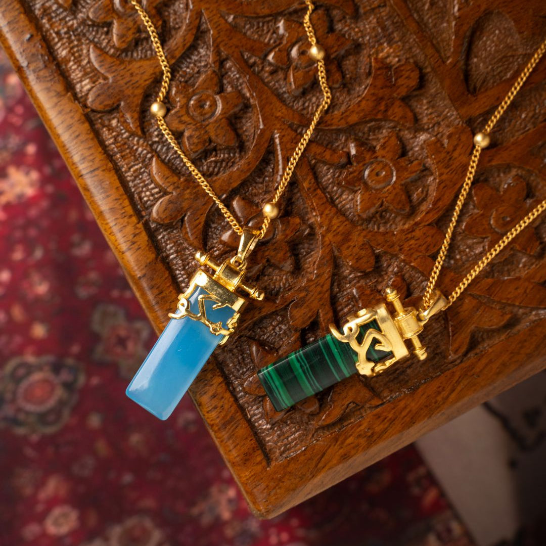 Kun Faya Kun Necklace in Blue Chalcedony