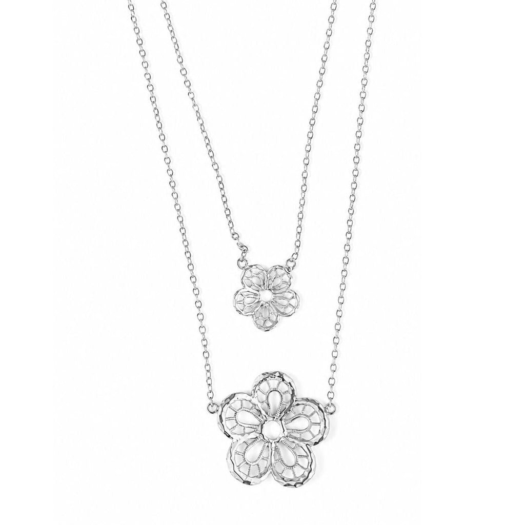 Lace Bloom Silver Necklace