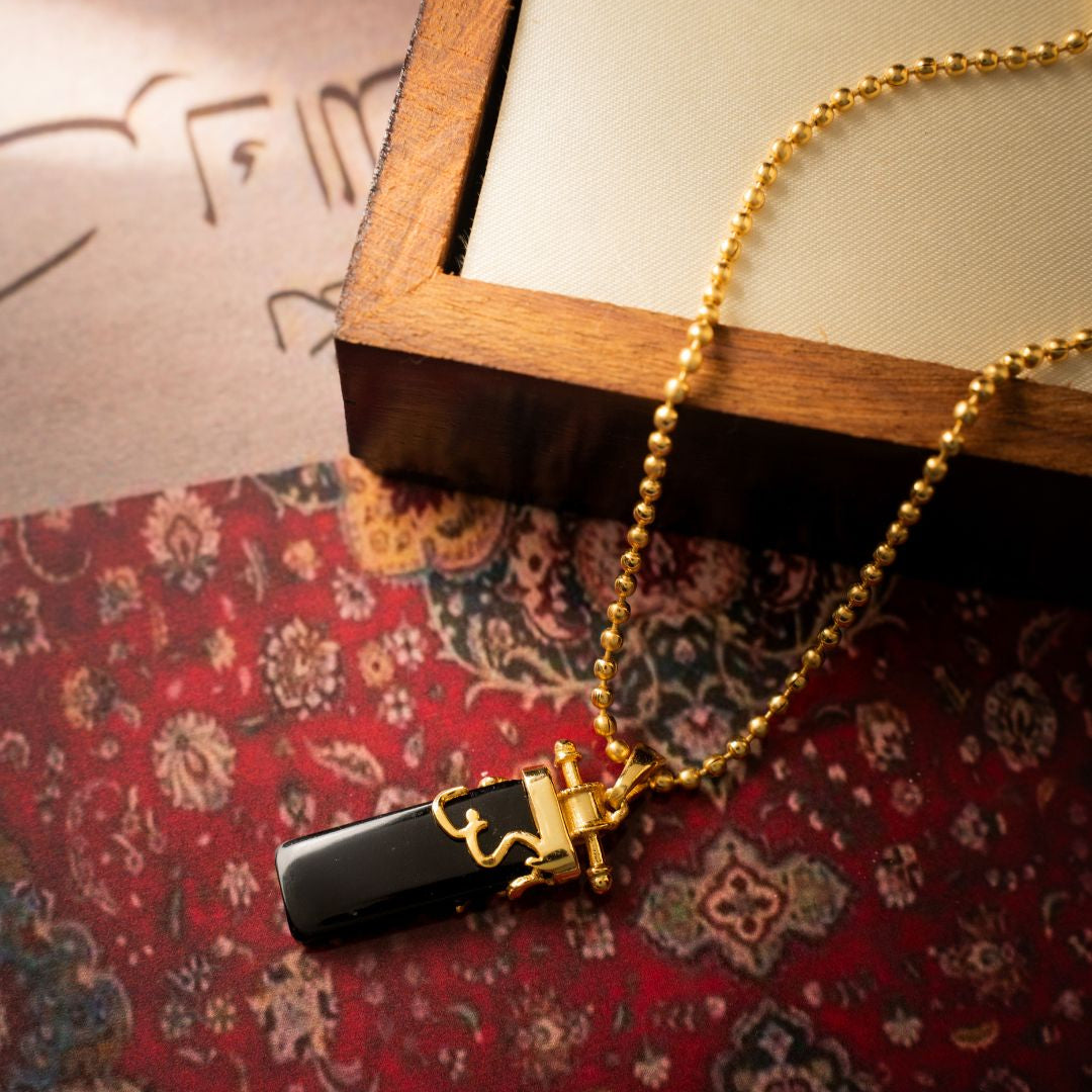 Kun Faya Kun Necklace in Black Onyx