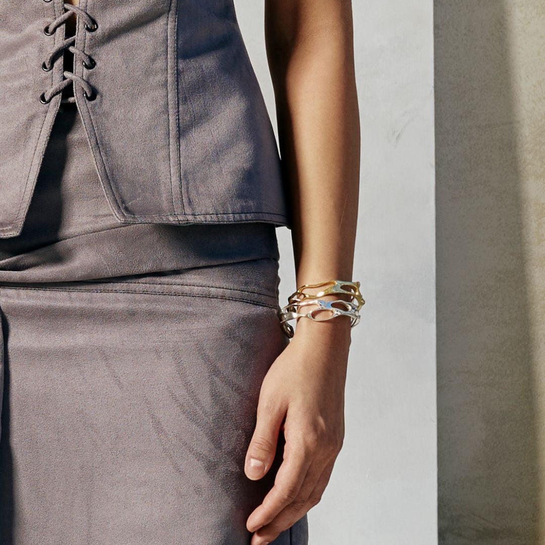 Molten Silver Bangle