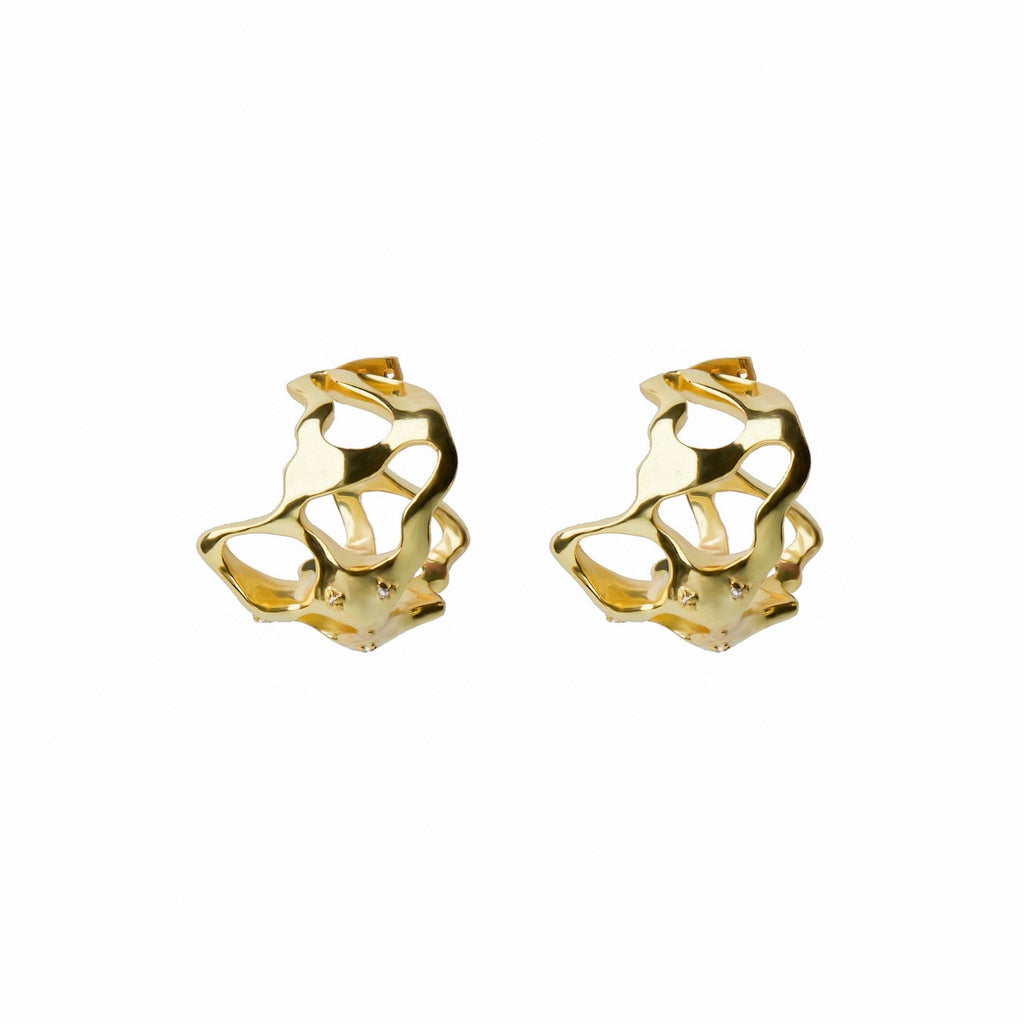 Sanjana Sanghi in Bold Molten Gold Hoops