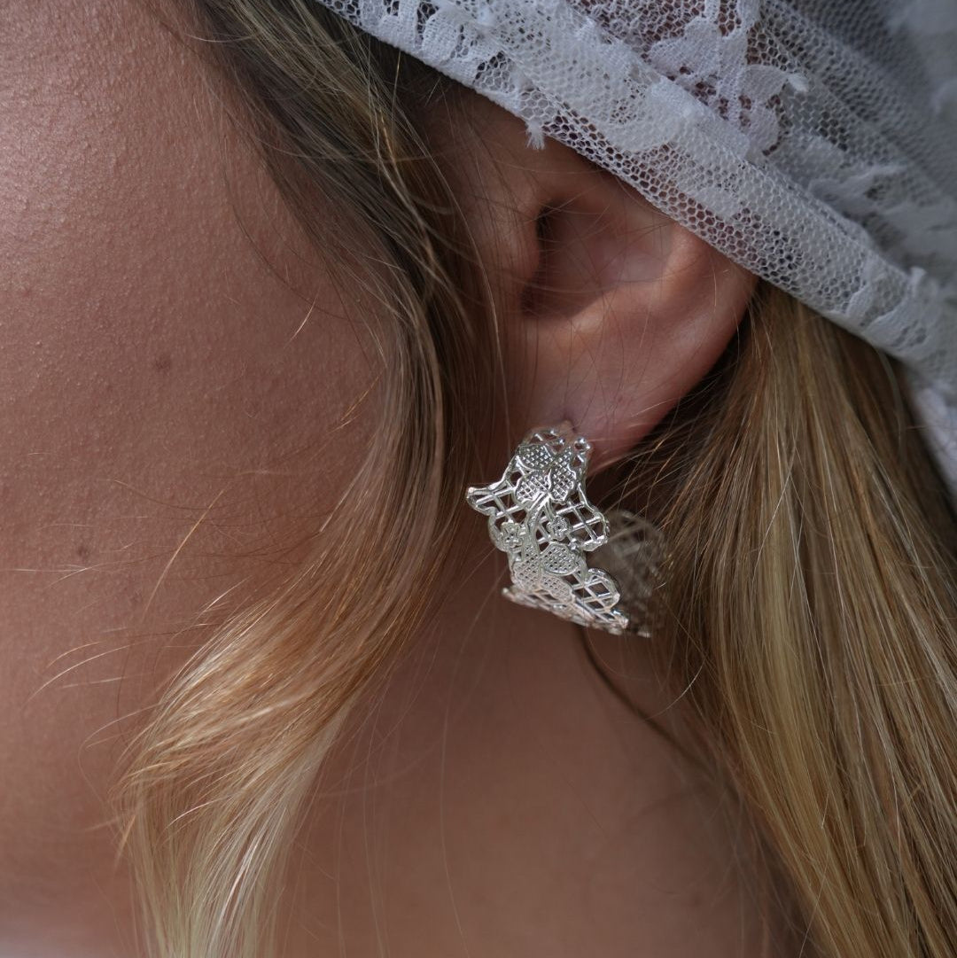 Lacelle Silver Hoops