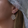 Lace Bloom Silver Earrings