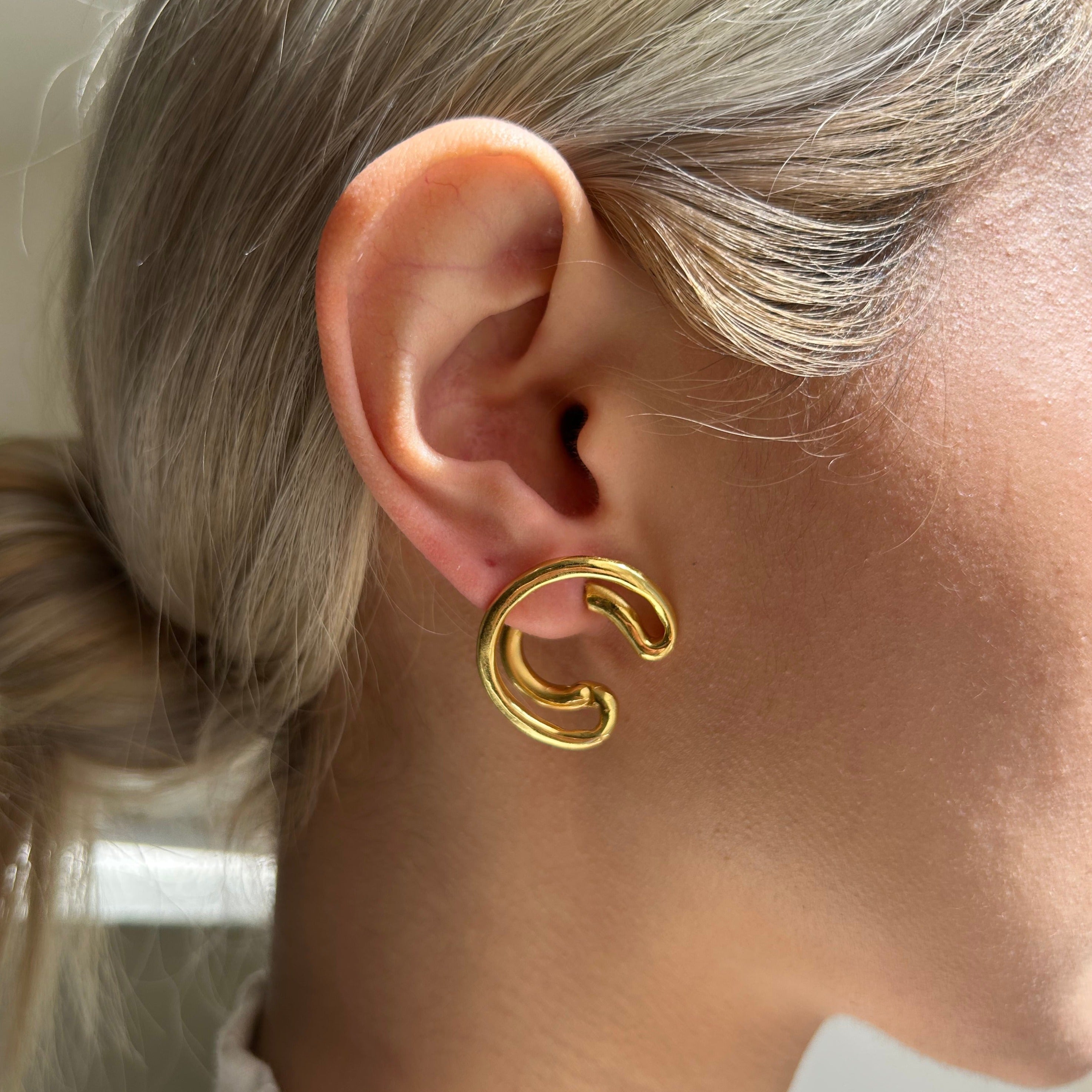 Spiral Gold Hoops