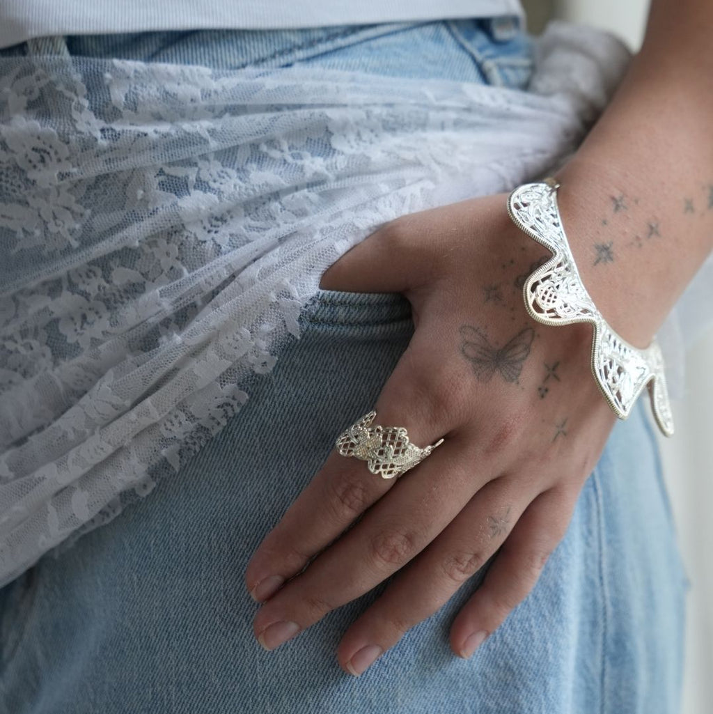 Lacelle Silver Ring/Earcuff