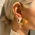 Chic Square Silver Hoops