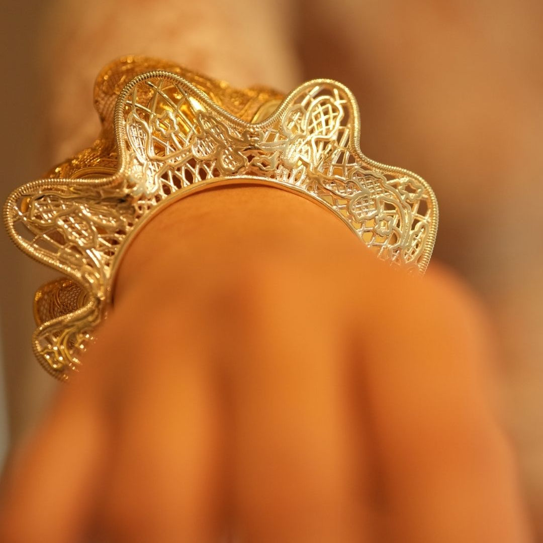 Lace Silver Bangle