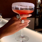 Shukr (Gratitude) Rose Quartz Silver Finish Ring