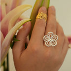 Lace Bloom Silver Ring