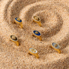 Evil Eye Signet Ring - Tiger Eye
