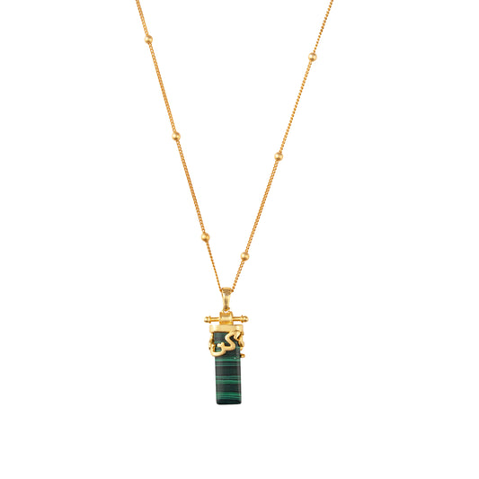 Kun Faya Kun Necklace in Green Malachite