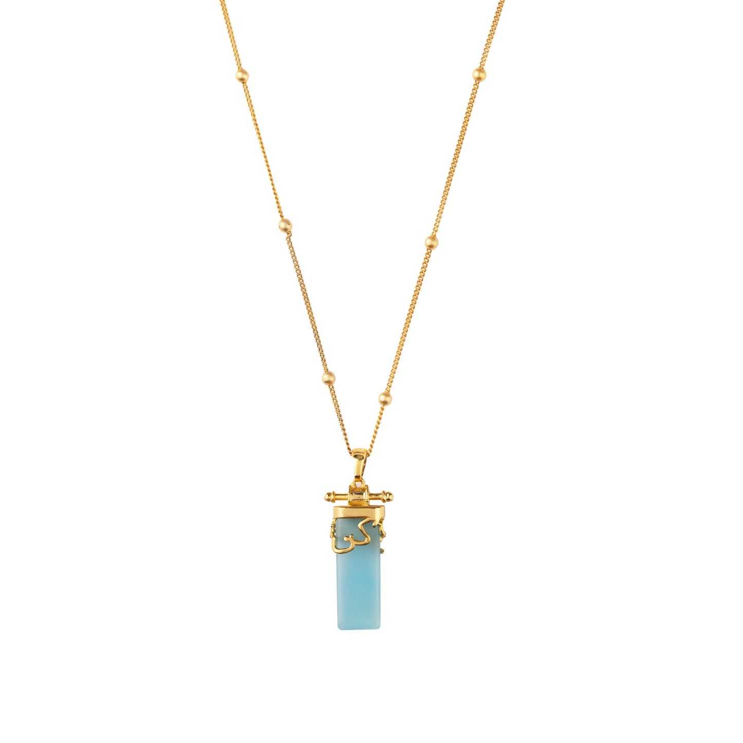 Kun Faya Kun Necklace in Blue Chalcedony