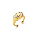 Elephant Mother of Pearl Signet Ring
