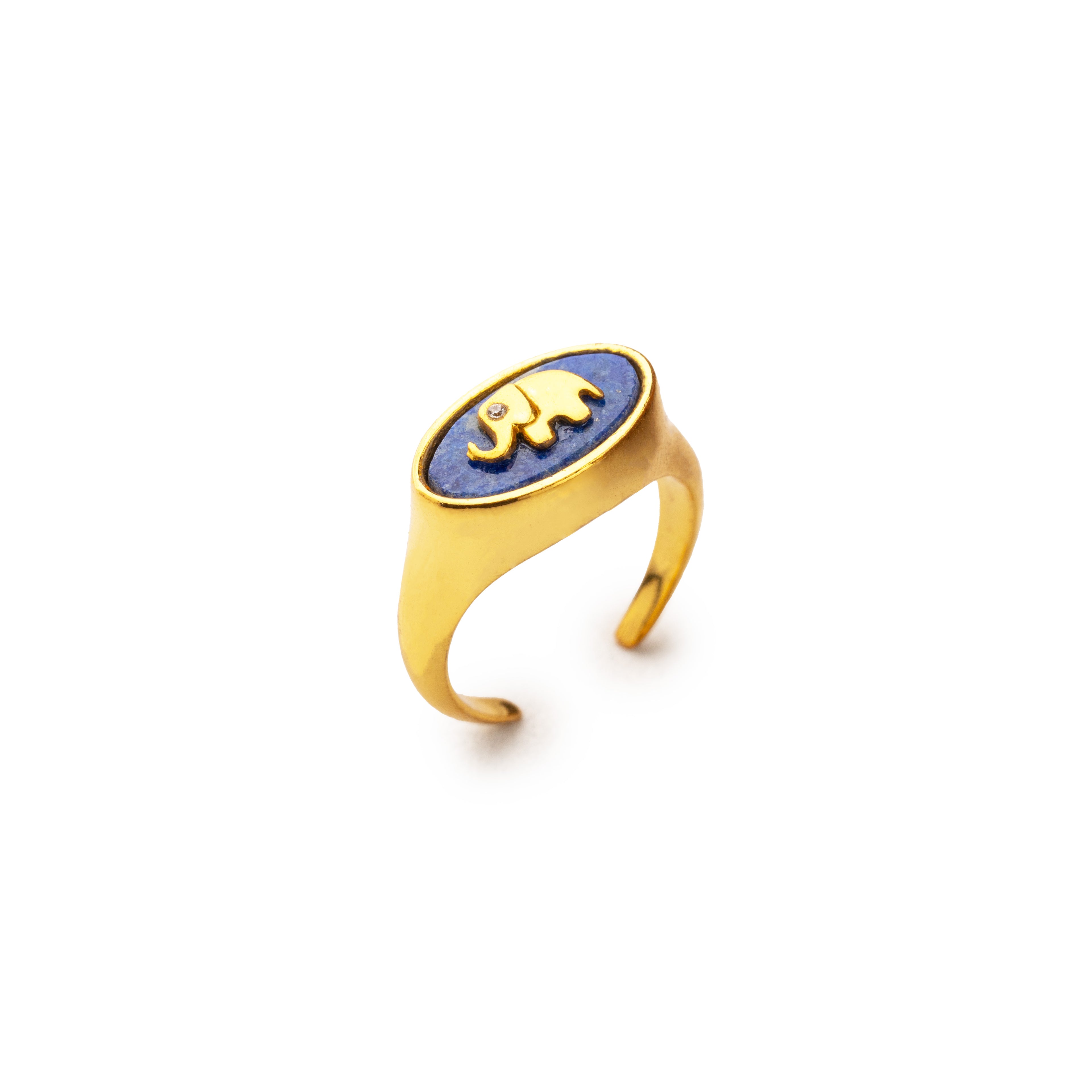 Elephant Lapis Lazuli Signet Ring