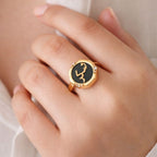 Shukr (Gratitude) Black Onyx Studded Ring