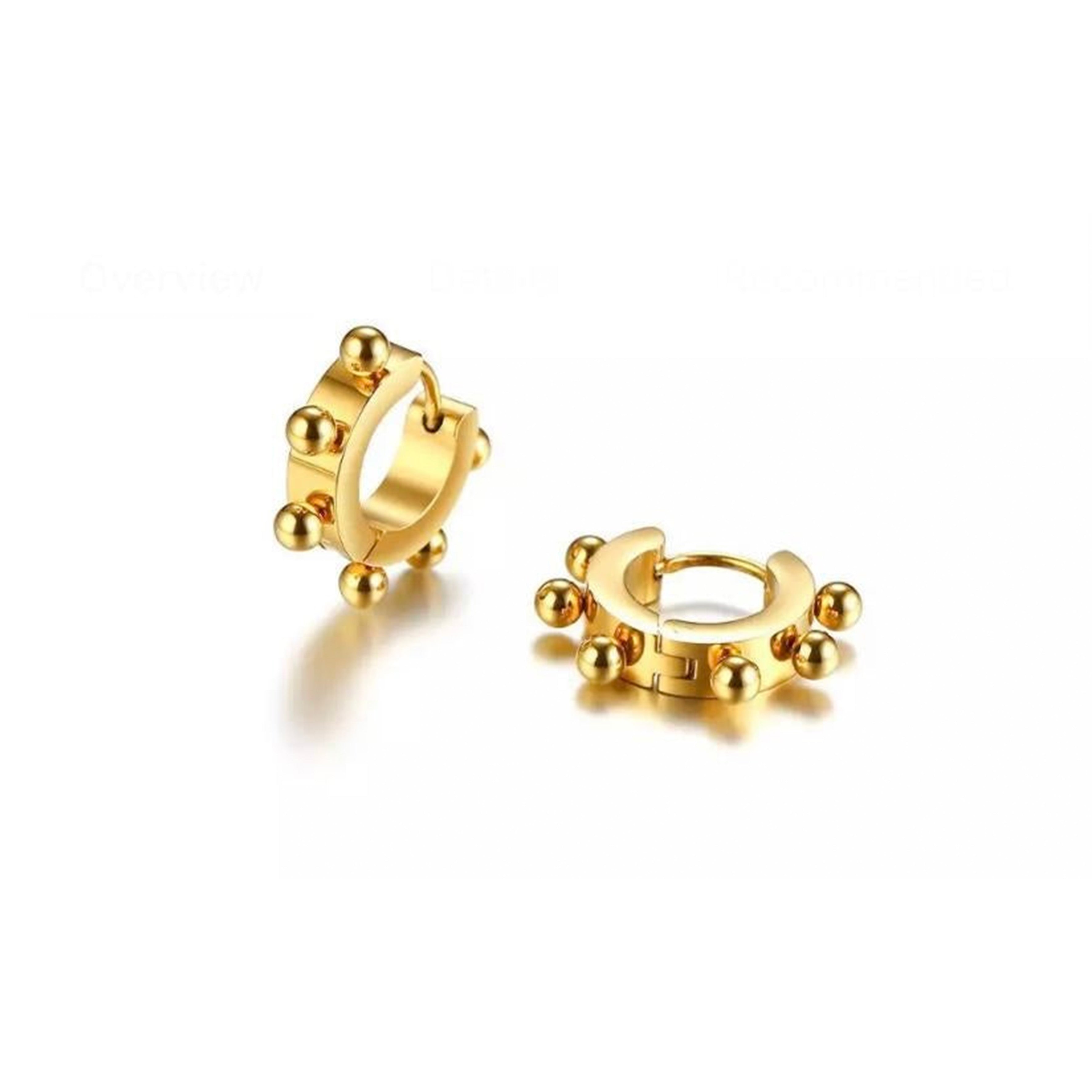 Gold Ball Ear Huggies