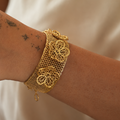 Lace Bloom Gold Bracelet Cuff