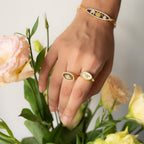 Elephant Mother of Pearl Signet Ring