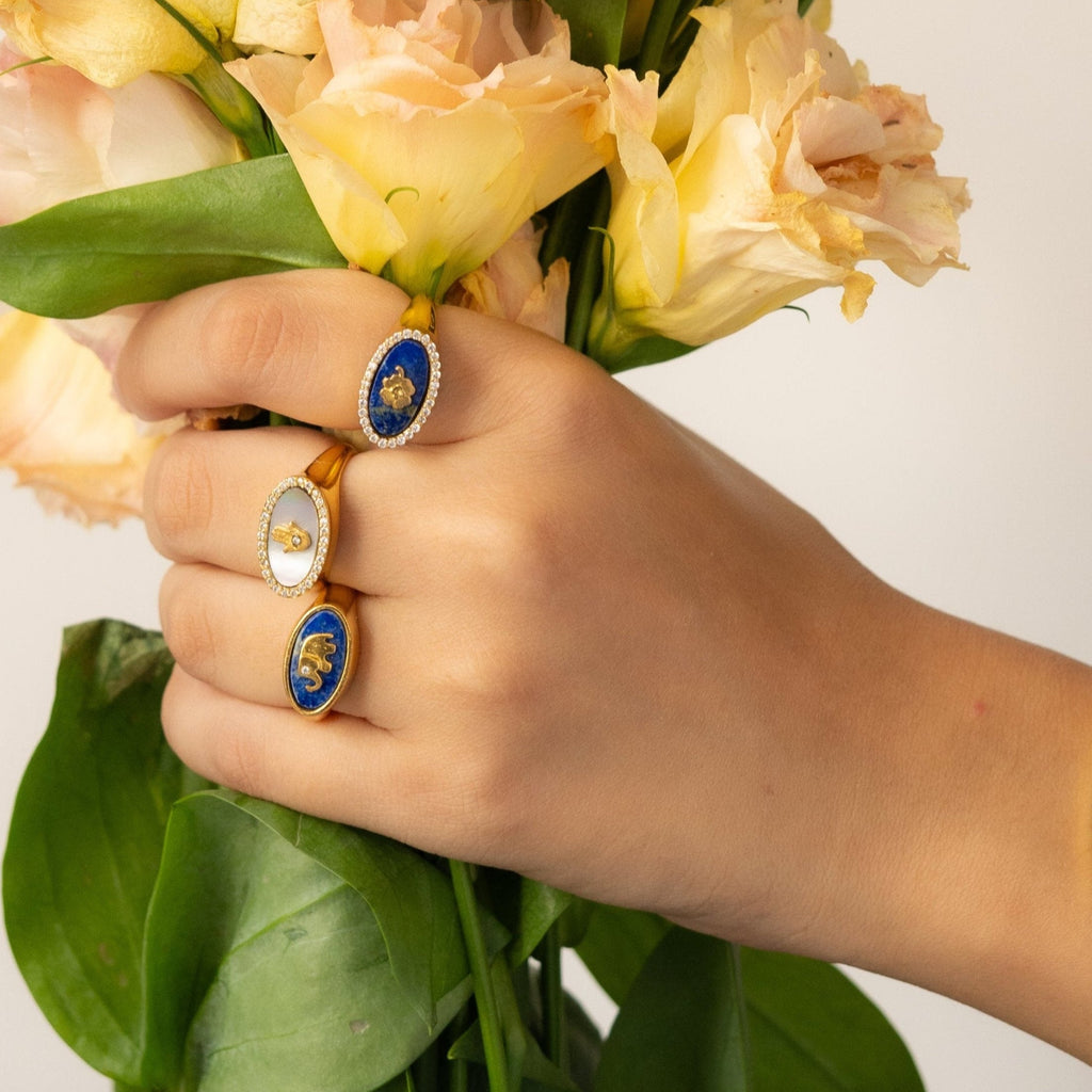Elephant Lapis Lazuli Signet Ring