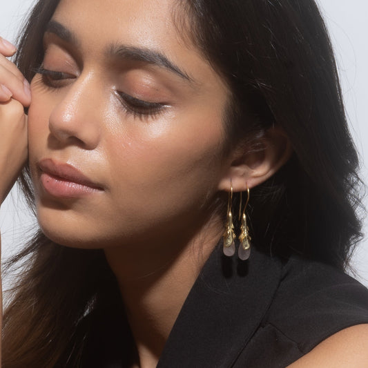 Molten Muse Rose Quartz Earrings