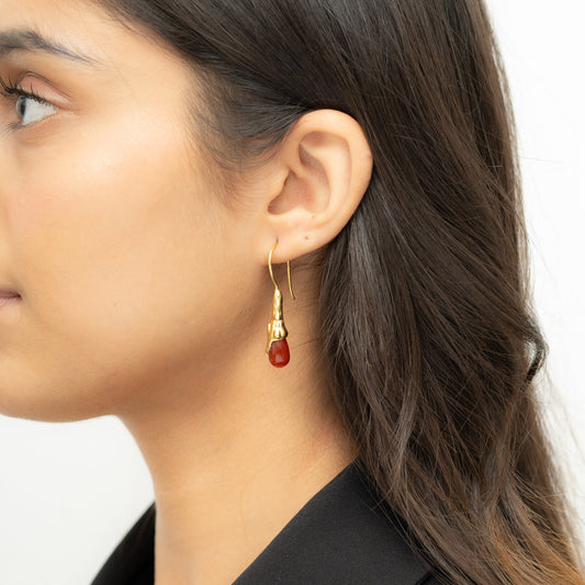 Molten Muse Red Onyx Earrings