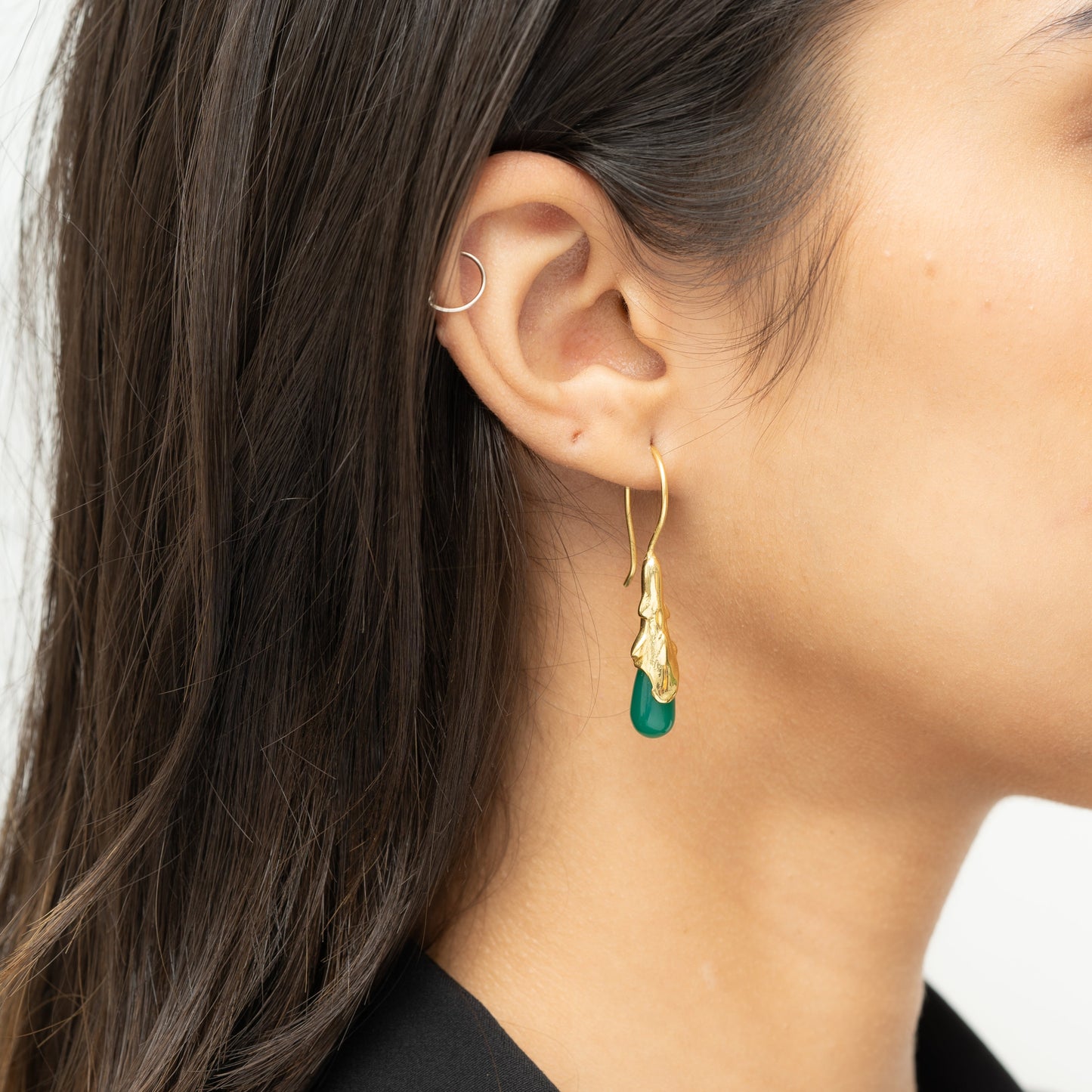 Molten Muse Green Aventurine Earrings