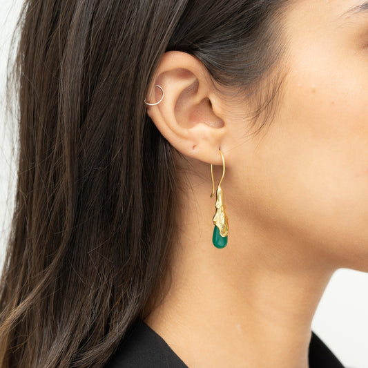 Molten Muse Green Aventurine Earrings