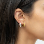 Silver Ball Ear Huggies
