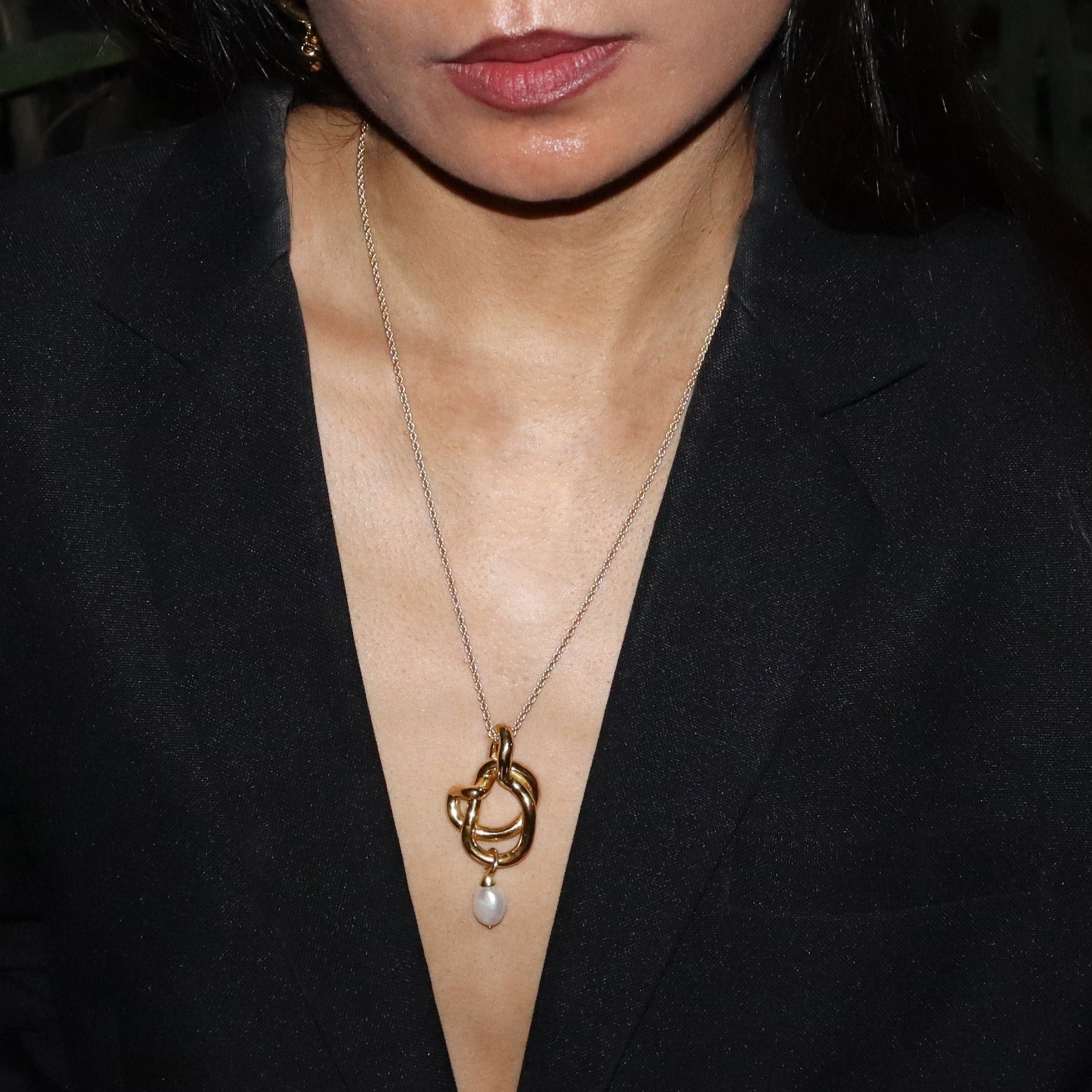 Manushi Chhillar Freeform Knot Statement Pendant Necklace