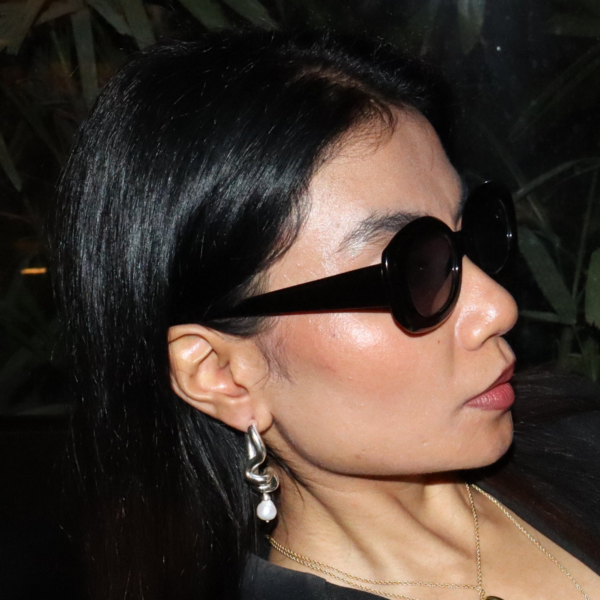 Freeform Silver Hoops