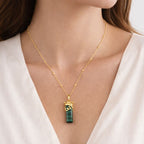 Kun Faya Kun Necklace in Green Malachite