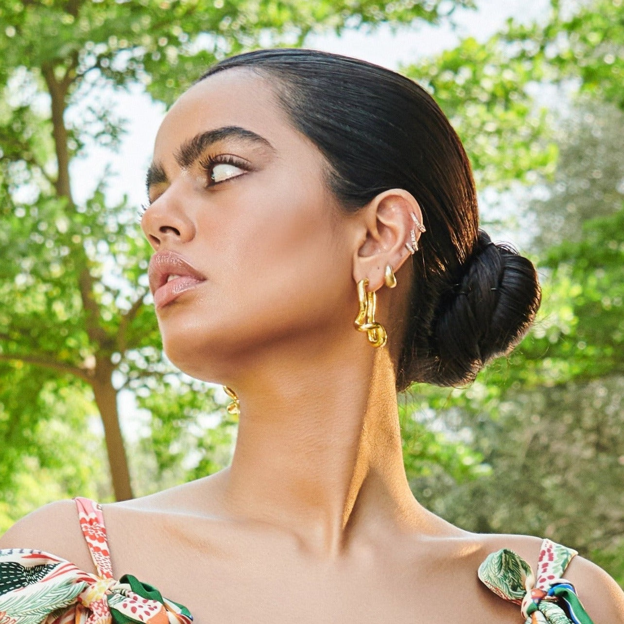 Freeform Gold Hoops