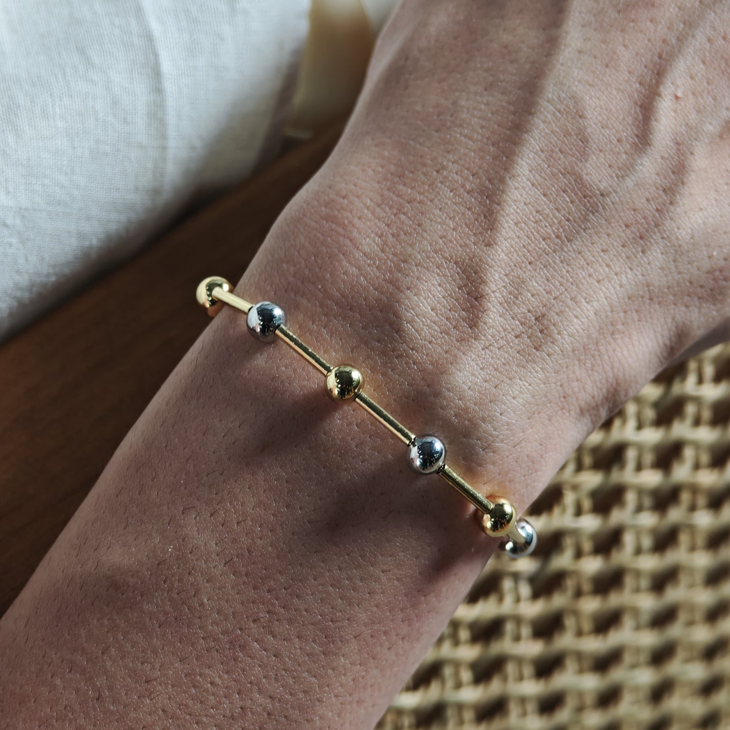 Mix Metal Ball Bracelet