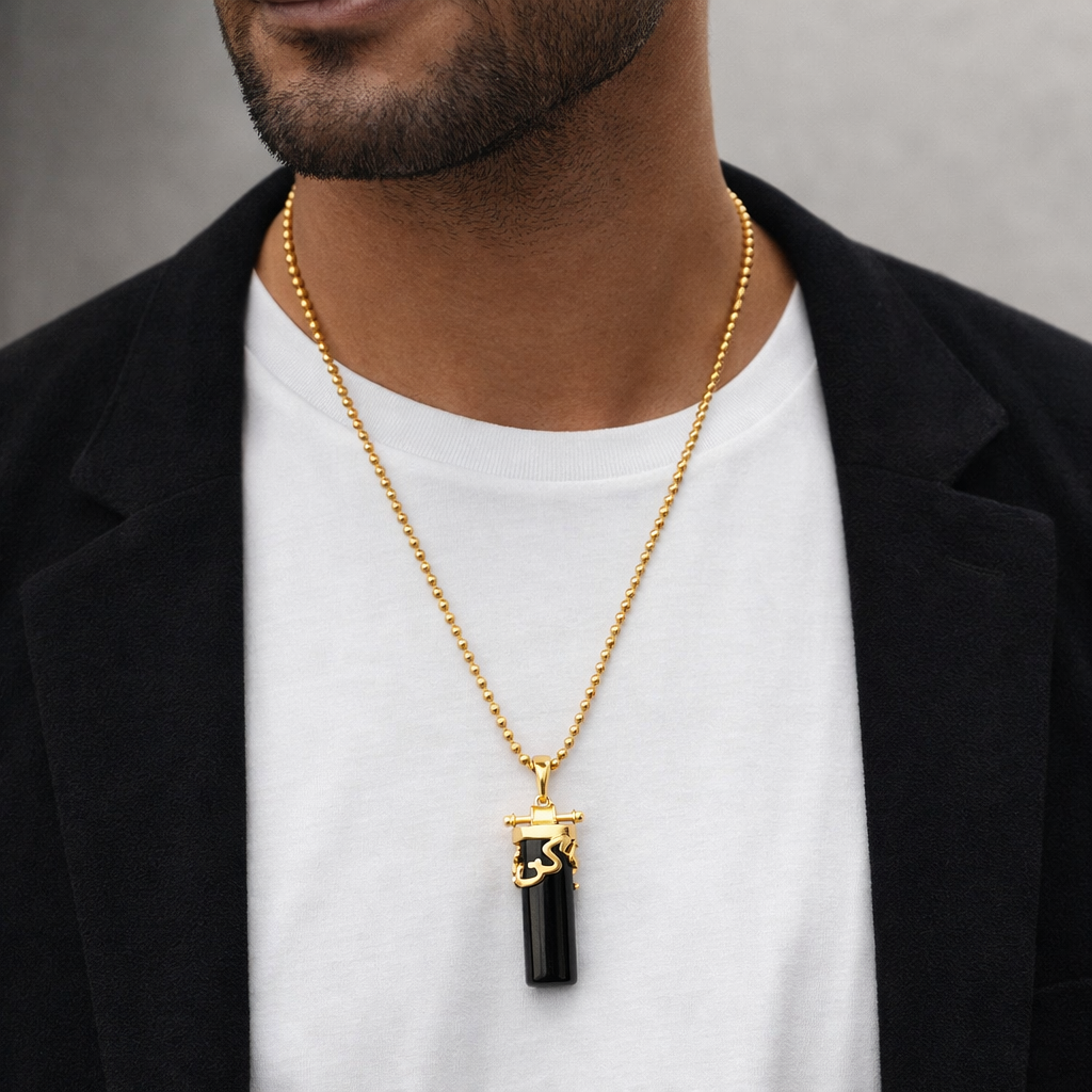 Kun Faya Kun Necklace in Black Onyx