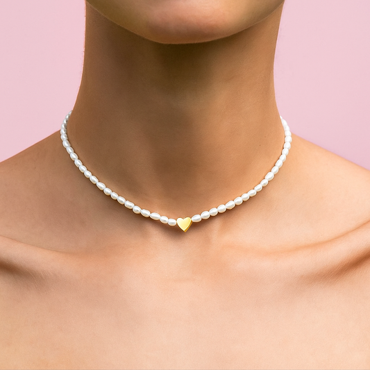 Bubble Heart Pearl Choker