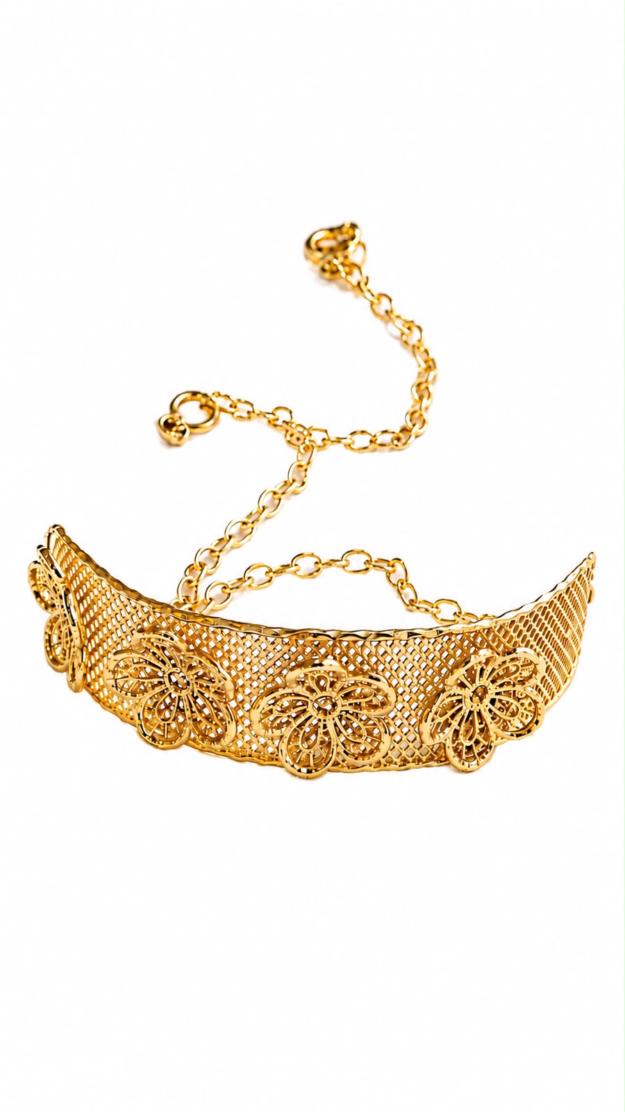 Lace Bloom Gold Choker
