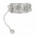 Lace Bloom Silver Bracelet Cuff
