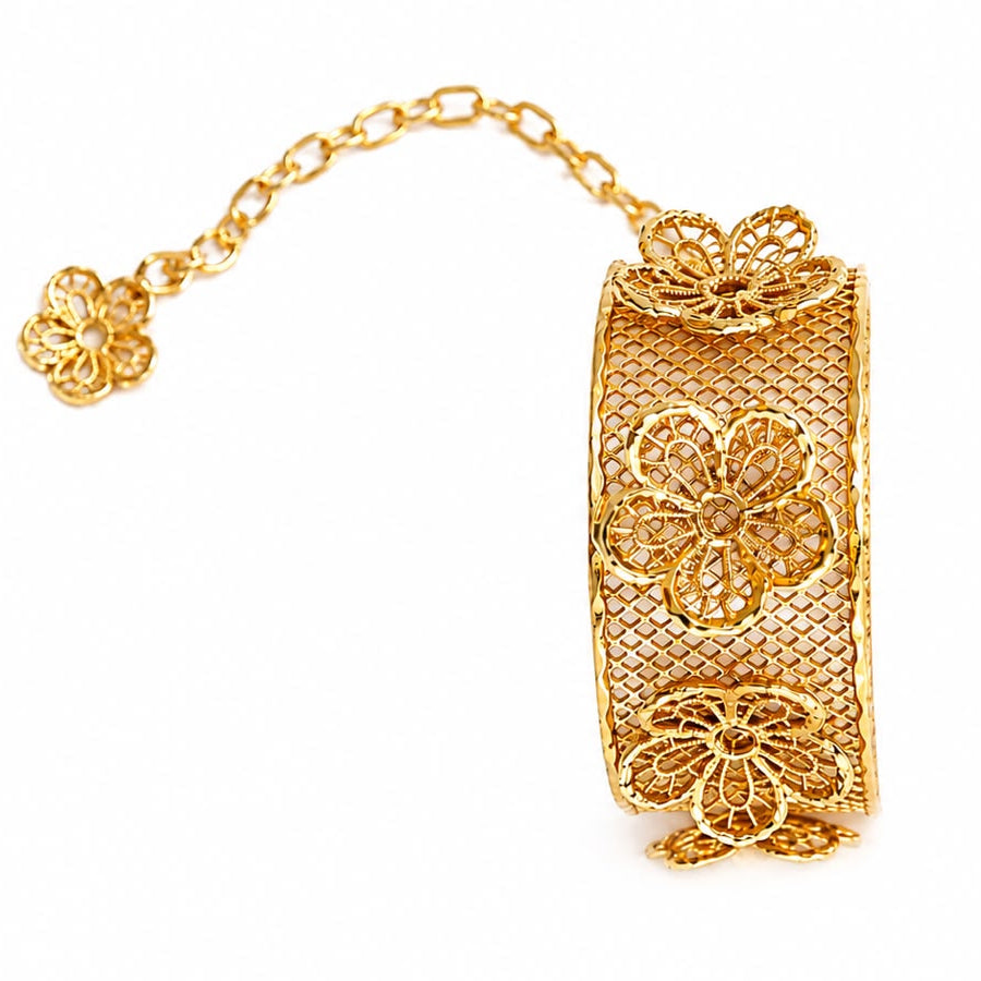 Lace Bloom Gold Bracelet Cuff