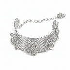Lace Bloom Silver Bracelet Cuff