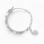 Lace Bloom Silver Bracelet Cuff