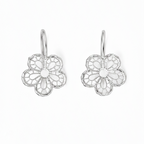 Lace Bloom Silver Earrings