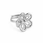 Lace Bloom Silver Ring