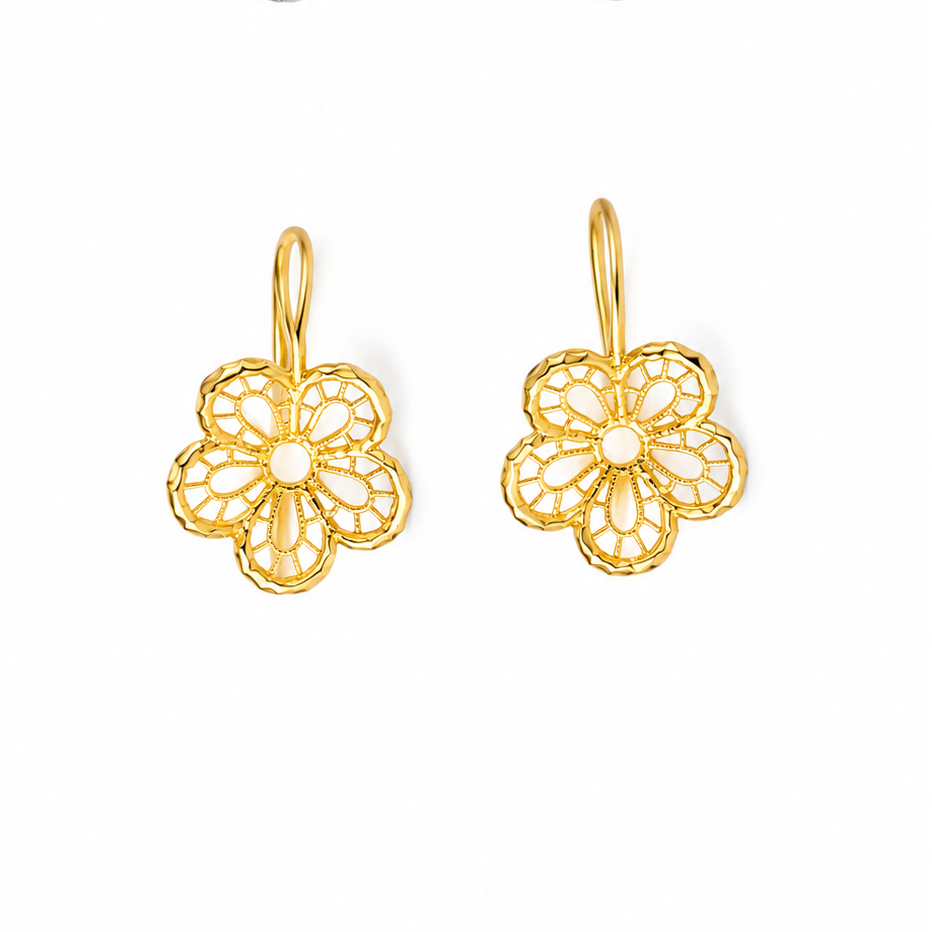 Lace Bloom Gold Earrings