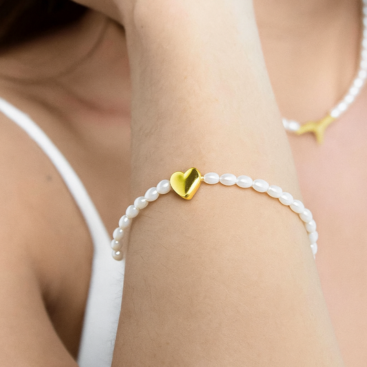 Bubble Heart Pearl Bracelet