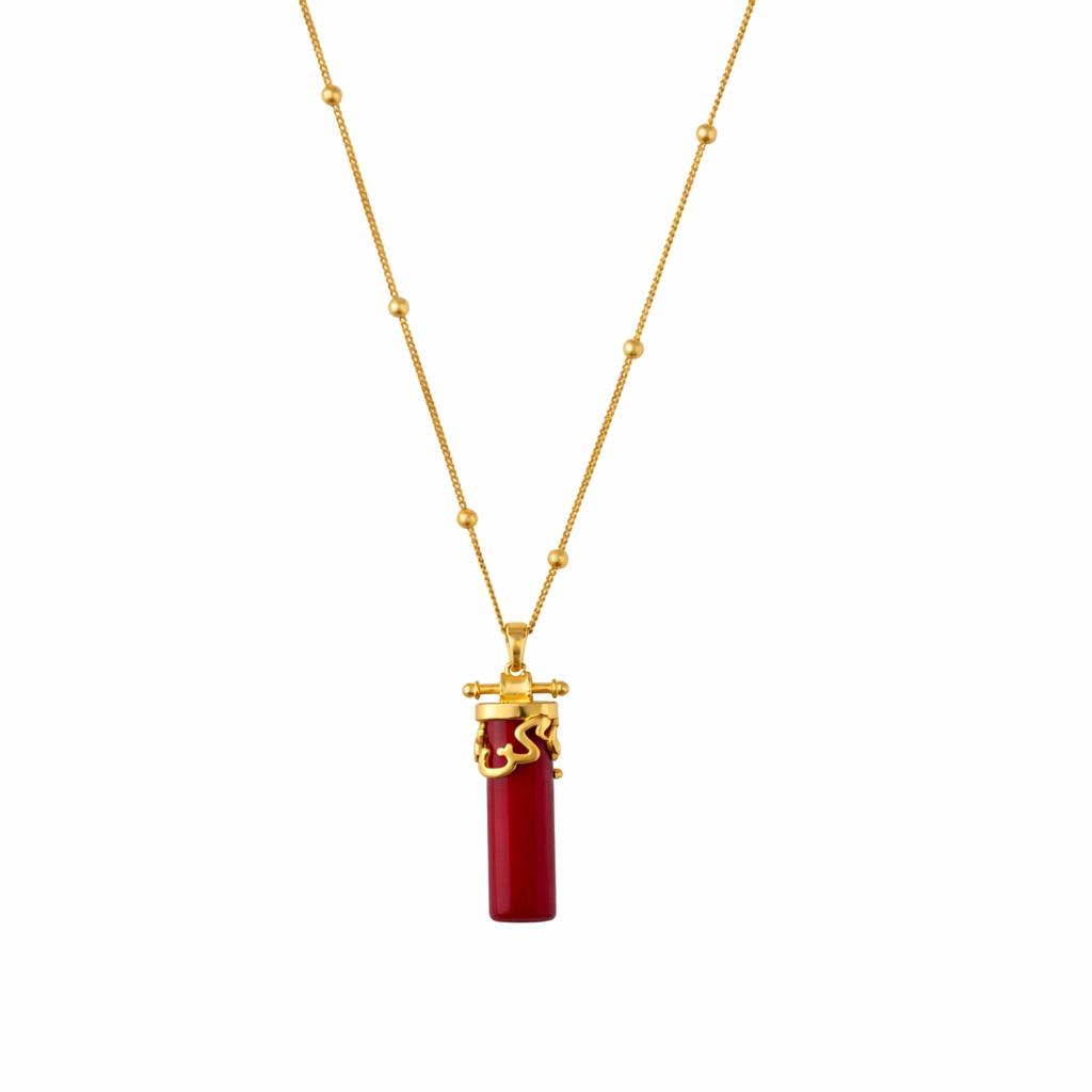 Kun Faya Kun Necklace in Red Onyx