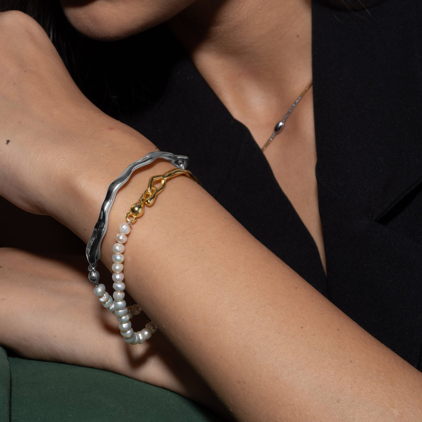 Molten Muse Silver Pearl bracelet
