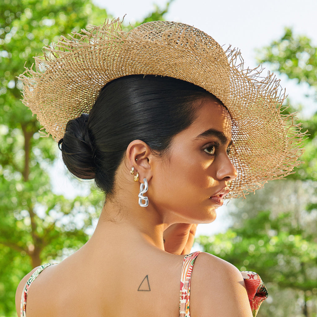 Freeform Silver Hoops