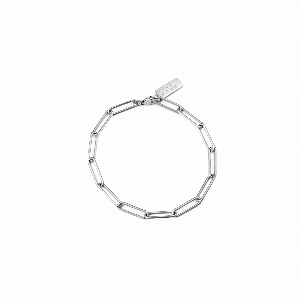 Paperclip Link Silver Bracelet