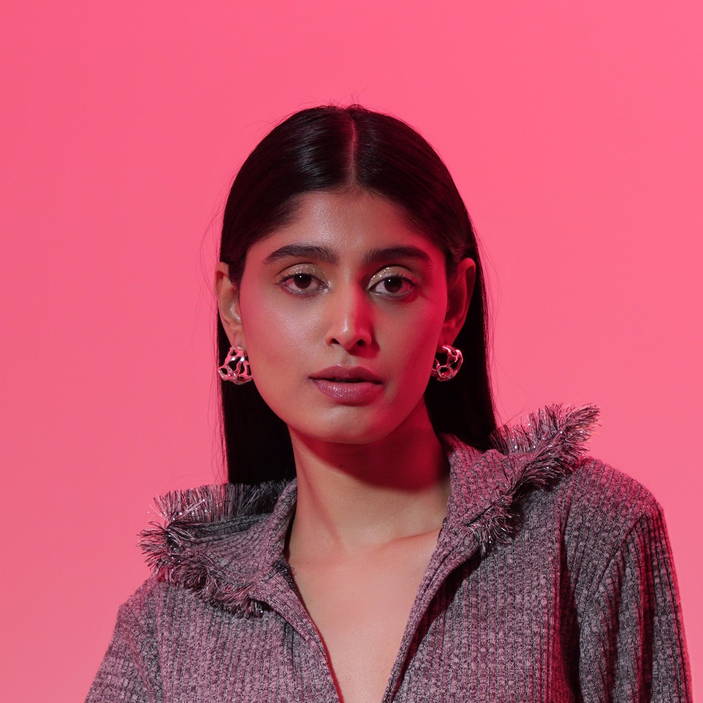 Bold Molten Silver Hoops