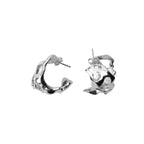 Bold Molten Silver Hoops
